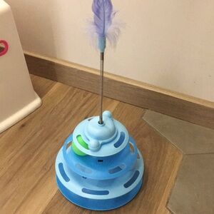 Interactive Blue Bird Toy with Feather